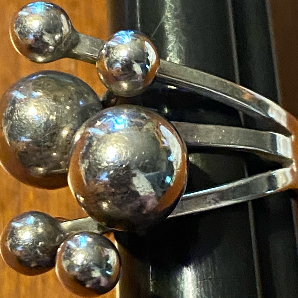 Gorgeous abstract art deco ring- STERLING SILVER 6.5 ring - Picture 6 of 8